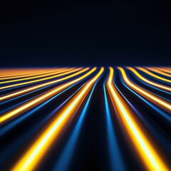 Poster - Vibrant light trails create a dynamic and abstract background, showcasing movement and energy in a dark setting.