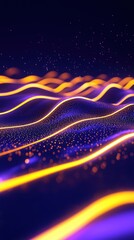 Poster - Vibrant waves of color and light create an abstract visual experience, showcasing dynamic movement and energy in a digital space.