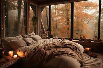 Wall Mural - Bedroom architecture furniture autumn.