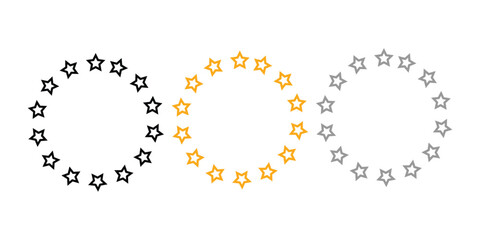 Aufkleber - Stars in circle icon set vector illustration graphic design. stars in circle pattern Logo Template Vector.