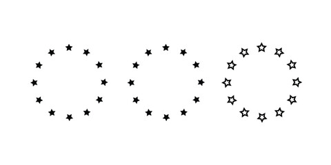 Aufkleber - Stars in circle icon set vector illustration graphic design. stars in circle pattern Logo Template Vector.