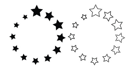 Aufkleber - stars in circle icon. stars circle pattern stencil. abstract background with stars in circle. infogr