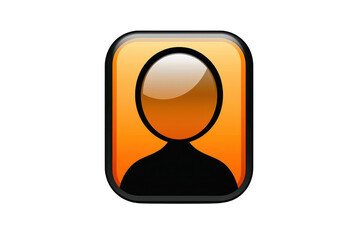 Abstract orange avatar icon with a person silhouette on a transparent background. suitable for user profile or online identity representation.