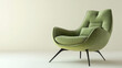 © Danielle - A modern and comfortable armchair in green colors isolated on a light beige background