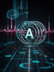 Poster - ai quantum symbols with dollar icon for financial cost management.