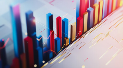 charts and graphs with statistics to innovative analyze business potential and forecast future development of companies growth.