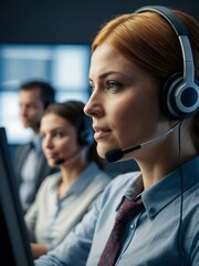 Call center operator avatar icon representing customer service in a digital world.