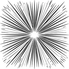 Poster - Black And White Radial Speed Lines Zoom Explosion Comic Graphic Action Effect Background Design Element Abstract Rays Beam Speed Lines Motion Blur Fast Straight Line Vector Illustration Template