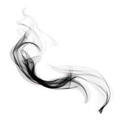 Wall Mural - Abstract smoke of bow black white white background.