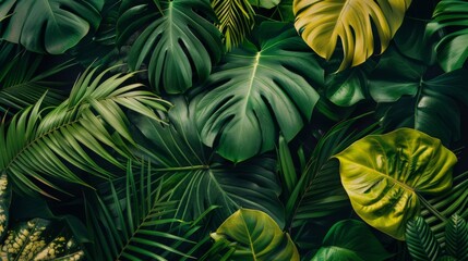 Tropical leaves background illustration generated by ai