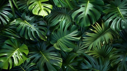  Tropical leaves background illustration generated by ai