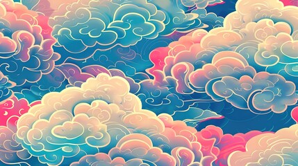 Wall Mural - cloud pattern seamless wallpaper