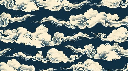 Wall Mural - cloud pattern seamless wallpaper