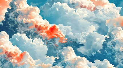 Wall Mural - cloud pattern seamless wallpaper