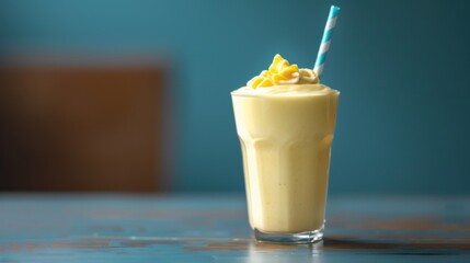 Yellow smoothie healthy food background illustration generated by ai