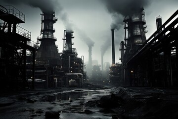 Canvas Print - Architecture industry refinery factory.