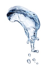 Poster - A stunning image of a captivating splash of crystalline liquid flowing with dynamic energy and beauty  The transparent water droplets and ripples create a mesmerizing