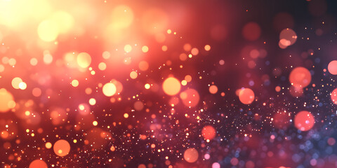 Poster - Red and Orange Bokeh Lights: A captivating abstract backdrop of vibrant red and orange bokeh lights, creating a warm and festive atmosphere. The soft, blurred circles dance across the dark background,