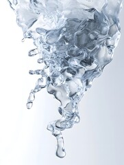 Poster - Captivating Frozen Water Splash in Mesmerizing Abstract Design   Icy crystal like formations dynamic liquid motion and translucent textures create a visually striking ethereal composition