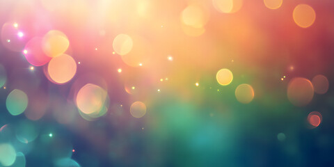Poster - Abstract Bokeh Background: A vibrant, abstract background featuring a captivating blend of warm and cool colors, with soft bokeh lights creating an ethereal and dreamy atmosphere. Perfect for adding a