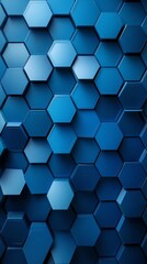 Poster - Blue hexagonal pattern background