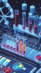 Poster - Comprehensive medical analysis and scientific research environment showcasing a of a typing assessment for thalassemia