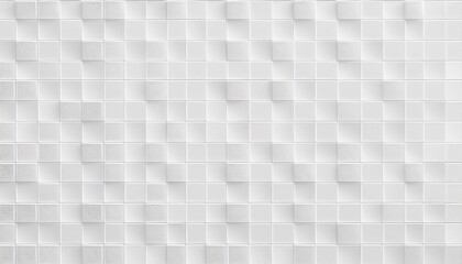 Poster - Offset white cube boxes block background wallpaper banner texture pattern template. Array of offset white rounded cube boxes block background wallpaper banner full frame filling flat lay top view 