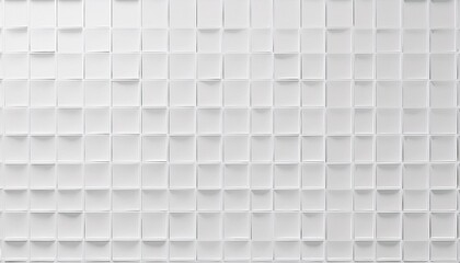 Poster - Offset white cube boxes block background wallpaper banner texture pattern template. Array of offset white rounded cube boxes block background wallpaper banner full frame filling flat lay top view 
