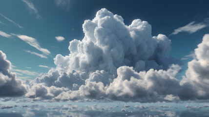 Wall Mural - Imagination dreamy smooth clouds 3d render	