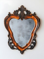 Poster - Decorative Wooden Framed Wall Mirror with Stylish Modern Design for Home Interior Decor and Accent Piece