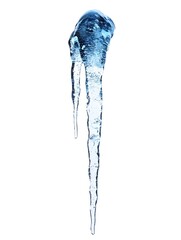 Poster - Delicate icicle formations glistening and dripping in the frigid winter atmosphere  Transparent crystal like ice structures created by the freezing process