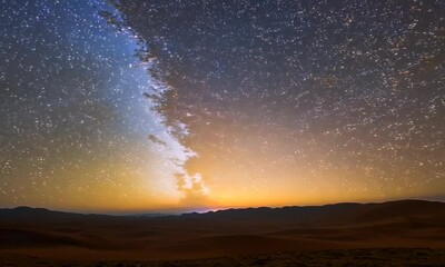 Starry night sky over a desert, Video