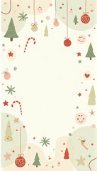 Wall Mural - background with christmas patterns and decoration elements space for text