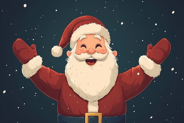 Merry Christmas background with Santa Claus and presents, design banner