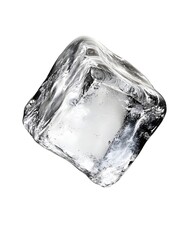 Poster - Mysterious Frozen Abstract Cube of Ice Capturing the Essence of Winter and Nature   A Captivating Frozen Geometric Formation Highlighting the Transparent Glassy
