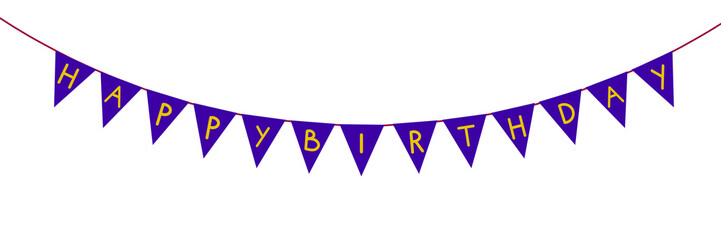 Happy birthday text, birthday banner, birthday decorations, purple ribbon, bunting, purple banner, flag, decoration, banner png, triangle flag decoration, decoration, birthday, day, bunting flag, flag