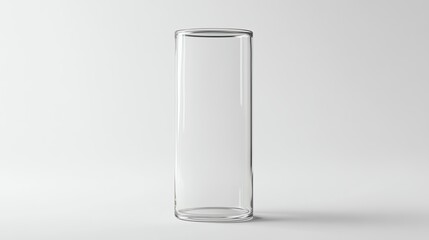 A sleek, modern glass vase on a plain background, ideal for showcasing floral arrangements or minimalist decor elements.