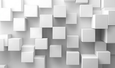 Random shifted white cube boxes block background