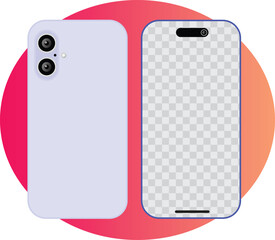 Poster - smartphone mockup with blank screen in realistic, flat vector, line style. vector eps10