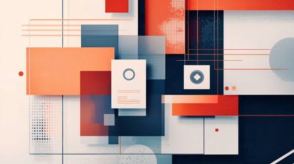 A tech-inspired collage featuring glassmorphic interface elements like buttons, sliders, and cards