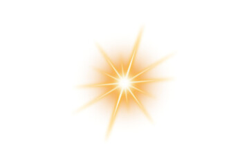 Wall Mural - gold light shining effect. sparkle light isolated on transparent background, flare, lens , sun flash