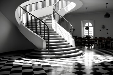 Poster - Exploring black and white contrast  emphasizing textures and shapes through light and shadow play