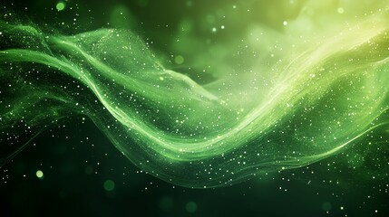 Poster - a green abstract background with stars and lines on it