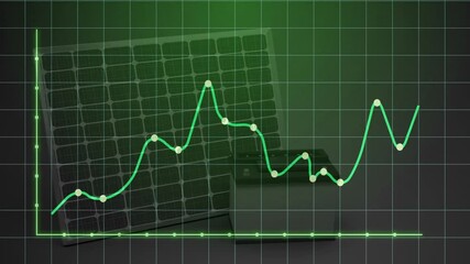 Poster - Line graph animation over solar panel background