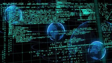 Poster - Animation of spots and globes over data processing