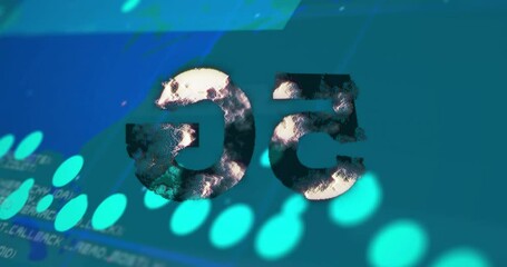 Poster - Animation of 5g text over world map and data processing
