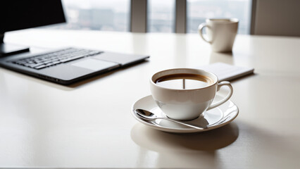 Cup of coffee in an office