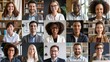 © Wild Dream - Grid of diverse smiling professionals in different work environments, showcasing business team portraits