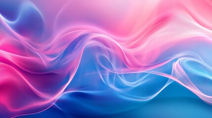 Canvas Print - Colorful abstract wave of pink and blue light