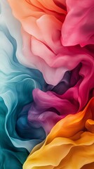 Wall Mural - Abstract colorful flowing fabric with vibrant hues